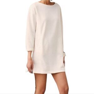 LOU‎ & GREY sweatshirt dress ivory crew neck long sleeve XS